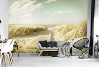 Флизелиновые фото обои лазурный берег 254x184 см 3D Светлая дорога на пляж (11600V4)+клей