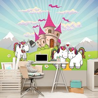 Флизелиновые фото обои животные Единороги (11606V)+клей