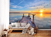 Флизелиновые фотообои 3D 254x184 см Деревянный мост (11619V4)+клей - вид 6 миниатюра