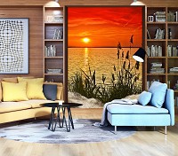 Флизелиновые фото обои отдых на море 206x275 см Закат (11621VEA)+клей
