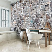 Флизелиновые фото обои 254x184 см Каменная стена (11676V4)+клей
