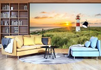 Флизелиновые 3Д фото обои морская тематика 368x254 см Маяк (11678V8)+клей