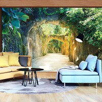 Флизелиновые 3Д фото обои природа 312x219 см Аллея (11679VEXXL)+клей