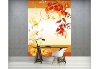 Природа флизелиновые фотообои 206x275 см Оранжевый цветочный мотив (1167VEA)+клей