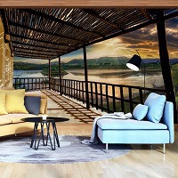 Флизелиновые фотообои природа 254x184 см Вид с террасы (11699V4)+клей