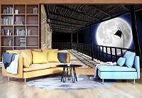 Флизелиновые 3 д фото обои природа 254x184 см Терраса (11702V4)+клей