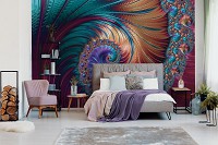 Флизелиновые фотообои 368x254 см Закрученная разноцветная абстракция (11706V8) +клей