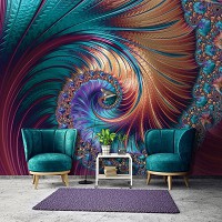 Флизелиновые фотообои в стиле модерн 416x254 см Закрученная разноцветная абстракция (11706VEXXXL) +клей