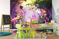 Флизелиновые фото обои с животным принтом 368x254 см Фея и единорог (11707V8)+клей