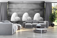 Флізелінові 3D фото шпалери темне дерево 254x184 см Серця (11718V4)+клей