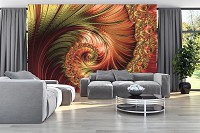 Флизелиновые фотообои 368x254 см Круговая разноцветная абстракция (11721V8) +клей