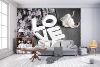 Флізелінові фото шпалери 3d квіти 312x219 см кохання (11722VEXXL)+клей