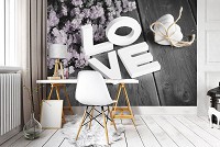 Флизелиновые 3d фото обои с цветами 254x184 см любовь (11722V4)+клей