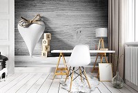 Флизелиновые 3d фото обои темное дерево 312x219 см Любовь (11723VEXXL)+клей