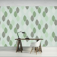 Флізелінові фото шпалери зелень 368x254 см Листя (11726V8)+клей