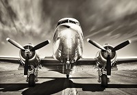 Флізелінові фотошпалери 3д авіація 416x254 см Чорно-білий літак поблизу (11728VEXXXL) +клей - вид 1 мініатюра