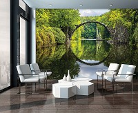 Флізелінові фотошпалери на стіні 3д природа озеро 416x254 см Дивовижний Міст Ракоче-Кромлау (11747VEXXXL) +клей - вид 6 мініатюра