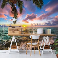 Флизелиновые 3d фотообои морские 312x219 см закат (11748VEXXL)+клей - вид 5 миниатюра