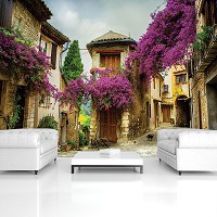 Флизелиновые 3D фотообои в интерьере 368 x 254 см Тихая улочка в Италии (11755V8)+клей
