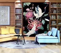 Фотообои флизелиновые 206x275 см Белые журавли (11758VEA)