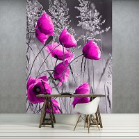 Флизелиновые фото обои природа 206x275 см Маки (11764VEA)+клей