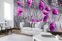 Флизелиновые фото обои с цветами на стену 416x254 см Маки (11764VEXXXL)+клей