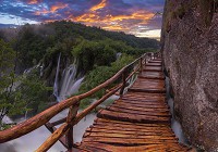 Флизелиновые 3D фото обои с природой 254x184 см Мост через пропасть (11765V4)+клей - вид 1 миниатюра