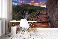 Флизелиновые фотообои 3D пейзажи природы 368x254 см Мост через пропасть (11765V8)+клей