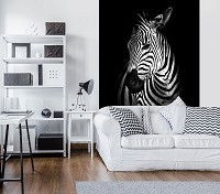 Флизелиновые фото обои милые черно-белые животные 206x275 см Зебра (11767VEA)+клей