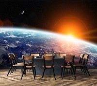 Флизелиновые фото обои на тему космос Вид на землю (11793V)+клей