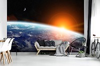 Флизелиновые фото обои фантастика 254x184 см Вид на землю из космоса (11793V4)+клей