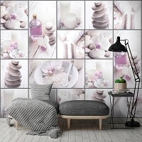 Флізелінові фотошпалери 416x254 см Колаж СПА в світло-рожевих тонах (11827VEXXXL) +клей