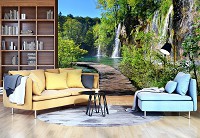 Фотообои флизелиновые 254x184 см 3D Дорожка под водопадом (11845V4)+клей