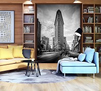 Флизелиновые фото обои с городами на стену 206x275 см Утюг Флэтайрон-билдинг (11848VEA)+клей