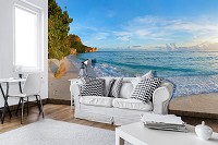 Флизелиновые красивые фотообои с природой 254x184 см 3Д Пейзаж Пляж Море Песок (11849V4)+клей