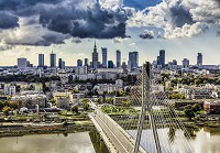 Флізелінові фотошпалери до вітальні 416x254 см 3D Велике світле місто Варшава (1184VEXXXL)+клей - вид 1 мініатюра