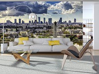 3д флизелиновые фотообои в спальню 368x254 см Большой светлый город Варшава (1184V8)+клей