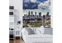 Популярные флизелиновые фотообои 184x254 см 3D Большой светлый город Варшава (1184V4A)+клей