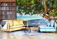 Флизелиновые фотообои морская тематика 3D Качели и море (11850V)+клей