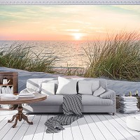 Флизелиновые фотообои 3д природа 368x254 см пляж (11851V8)+клей