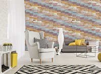 Флизелиновые фотообои 520x318 см Кирпичная стена в разных цветах (11878VEXXXXXL) +клей