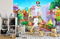 Фотошпалери флізелінові 254x184 см Єдинороги у казковому місті (11883V4)+клей - вид 6 мініатюра