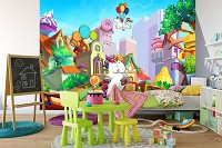 Фотообои флизелиновые 254x184 см Единороги в сказочном городе (11883V4)+клей