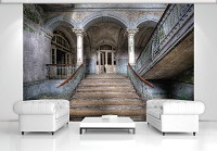 Флизелиновые фото обои на стену 254x184 см 3D Старая лестница в доме (11894V4)+клей