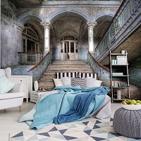 Флізелінові фото шпалери на стіну 254x184 см 3D старі сходи в будинку (11894V4)+клей - вид 6 мініатюра