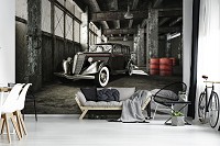 Флизелиновые 3d фото обои в зал 368x254 см Автомобиль в зале (11895V8)+клей