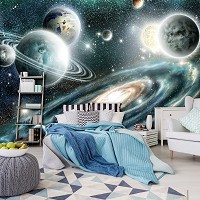 Флизелиновые фото обои темный космос 254x184 см звезды (11896V4)+клей