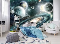 Флизелиновые фото обои в комнату 416x254 см Космос и звезды (11896VEXXXL)+клей