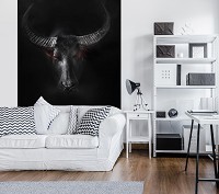 Флизелиновые 3д фото обои диких животных 184x254 см Бык (11897V4A)+клей