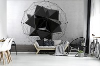 Фотообои флизелиновые 254x184 см Геометрия 3D черный многогранник (11903V4)+клей